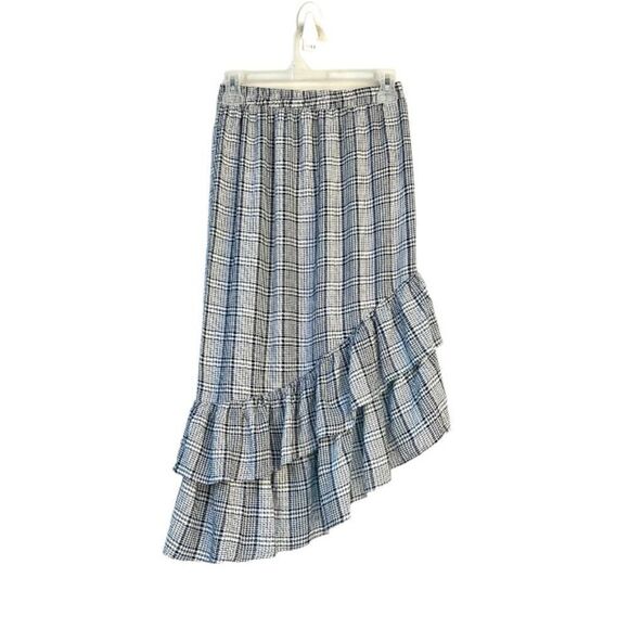 Cotton On Asymmetrical Plaid Ruffled Skirt M - Picture 1 of 7